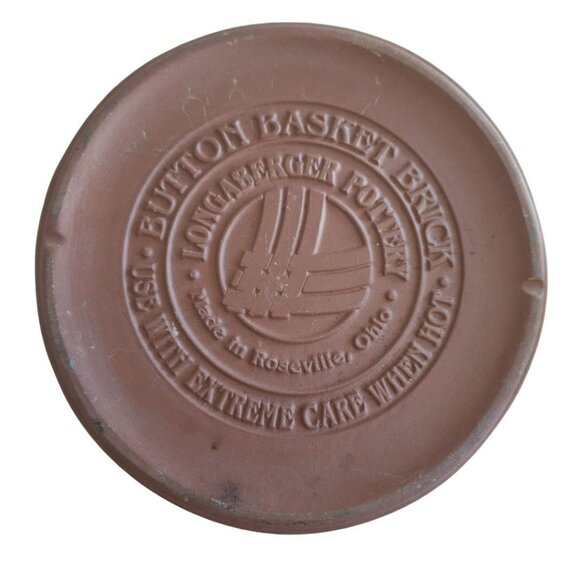 Longaberger Pottery Button Basket Brick Trivet Bread Warmer USA Roseville Baking - Picture 8 of 10
